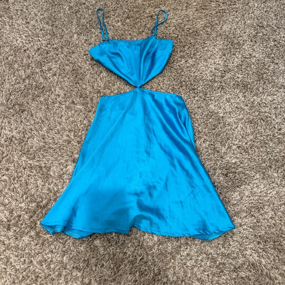 Princess Polly Electric Blue Satin Backless Dress - Picture 2 of 2